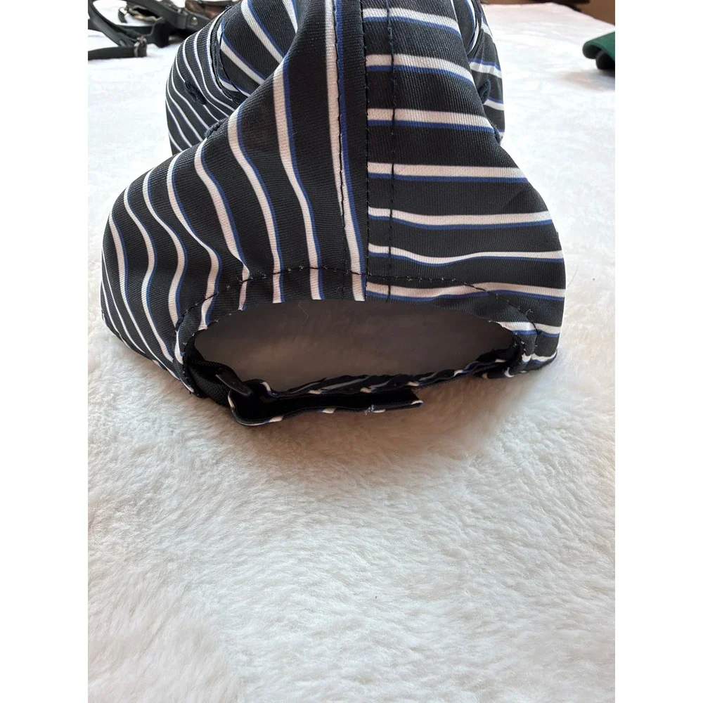 PGA Tour Womens Golf Hat Navy Blue White Striped Adjustable Strapback Cap